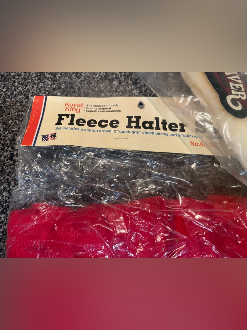 Weavers Red and Cream Fleece Halter Set of 3 for a Standard Horse - Picture 5 of 5
